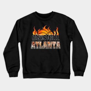 Classic Basketball Design Atlanta Personalized Proud Name Crewneck Sweatshirt